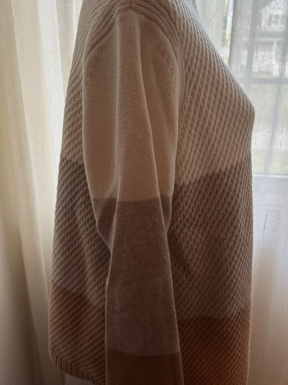 Talbots Colorblock Crewneck Sweater in Cream, Tan & Beige - Picture 2 of 4